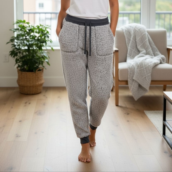 Secret Treasures Gray Sherpa Jogger Pants - Picture 1 of 4